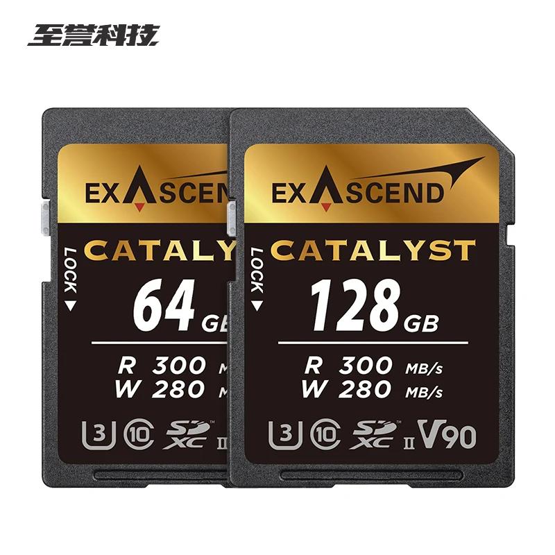 EXASCEND SDXC UHS-II V90, 8K SD 3.0 ޸ ī,  ī޶, ִ 300 Mb/s, 64GB, 128GB  SD ī,